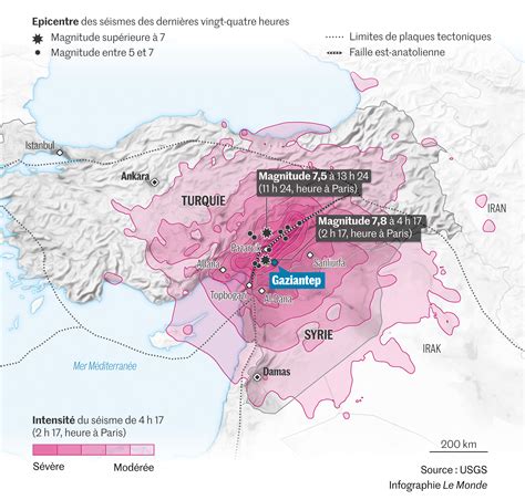 tremblement de terre turquie 2023 carte